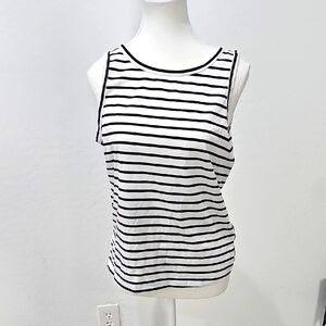Black and White Striped Women's Top